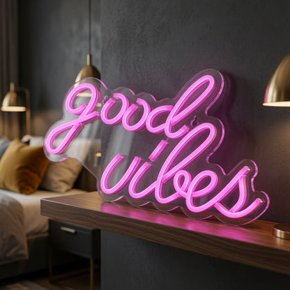 Good Vibes LED Neon Sign Bedroom Decor Wall Neon Sign - 02 High-Converting Product Image