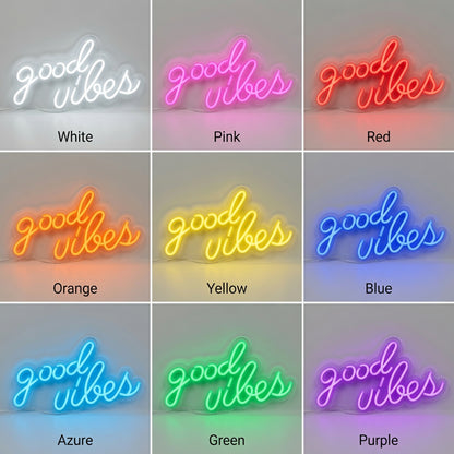 Good Vibes LED Neon Sign Home Decor - 05 Color Grid