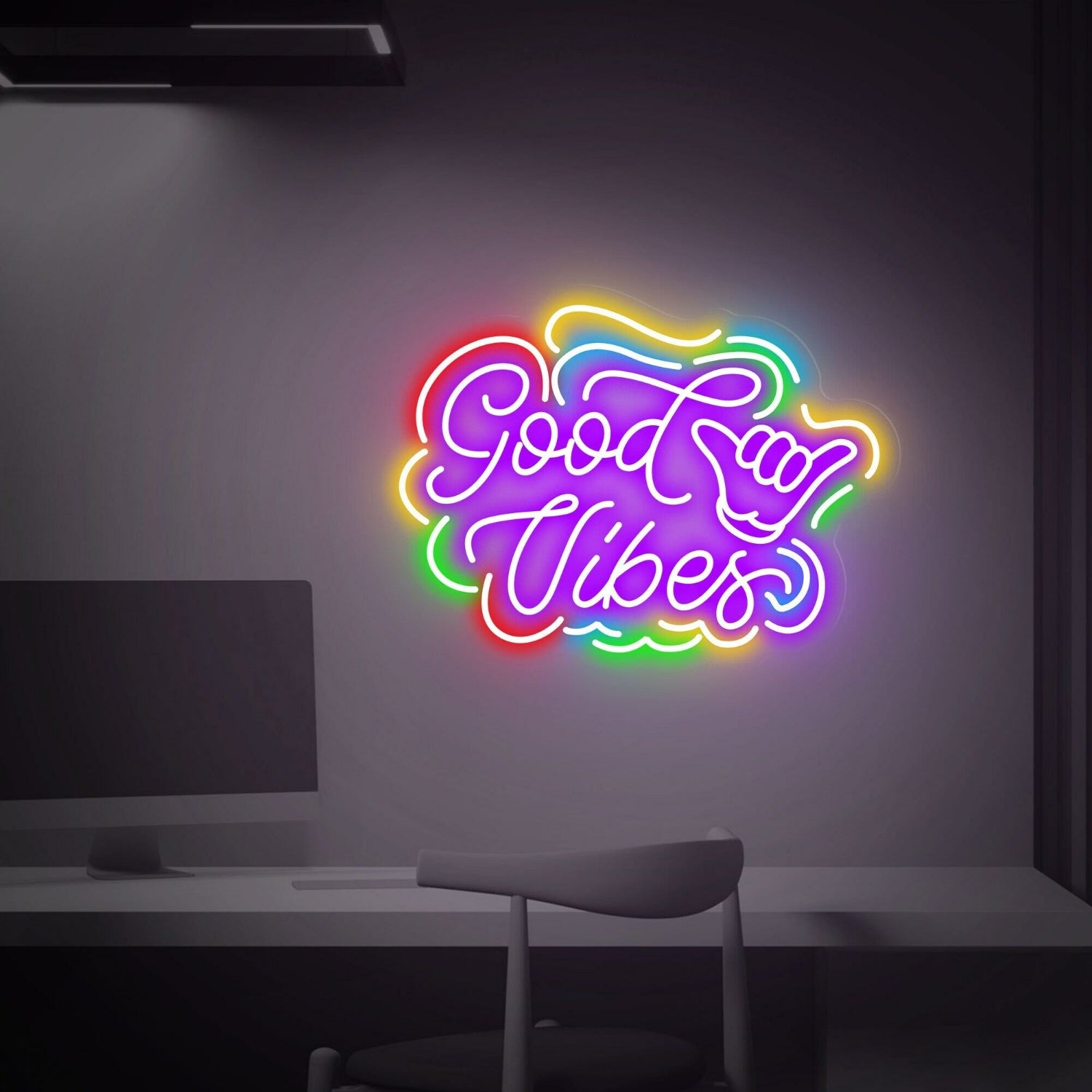 Good Vibes Led Neon Sign Wall Art For Office Bar Wedding And Home Decor | Shineneon