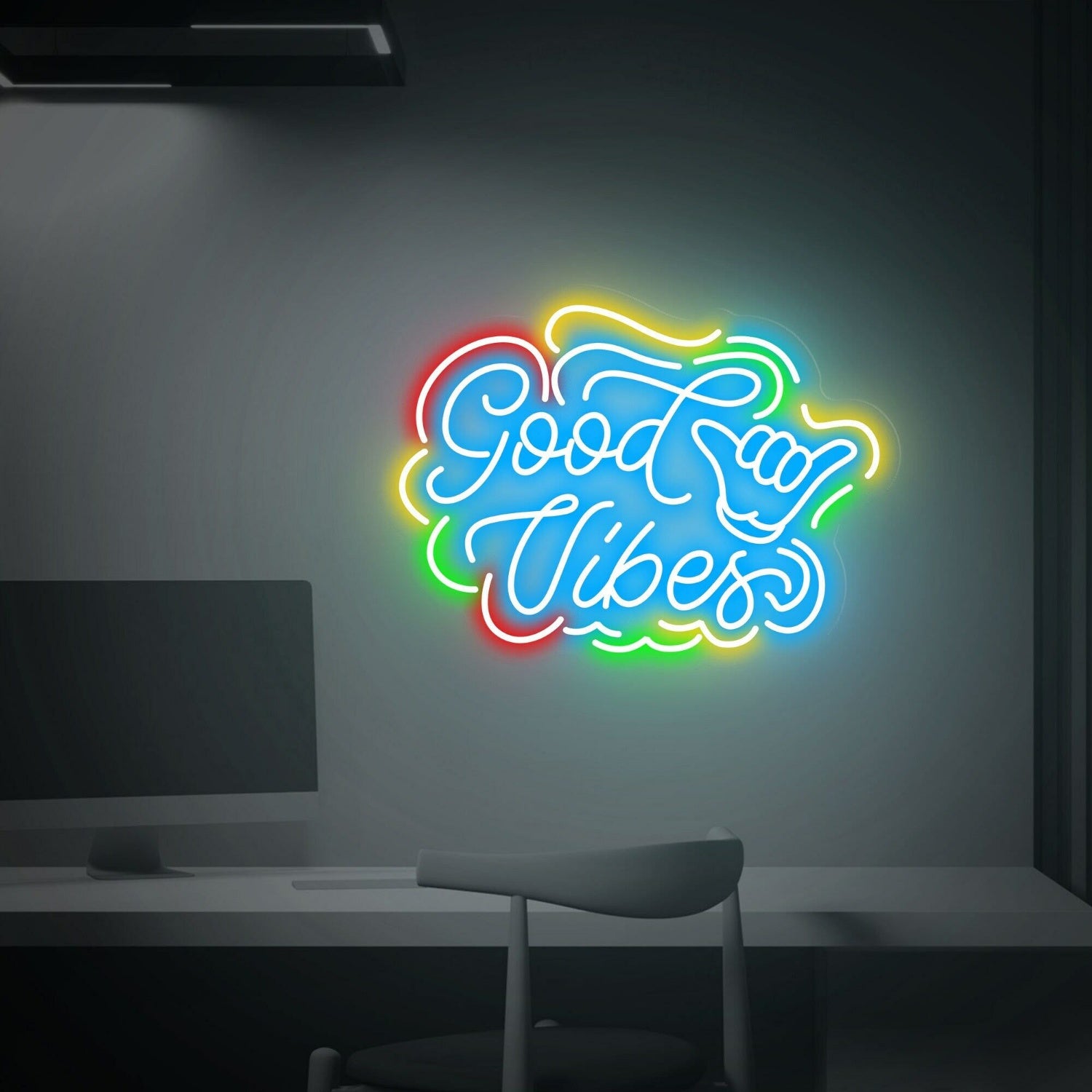 Good Vibes Led Neon Sign Wall Art For Office Bar Wedding And Home Decor | Shineneon