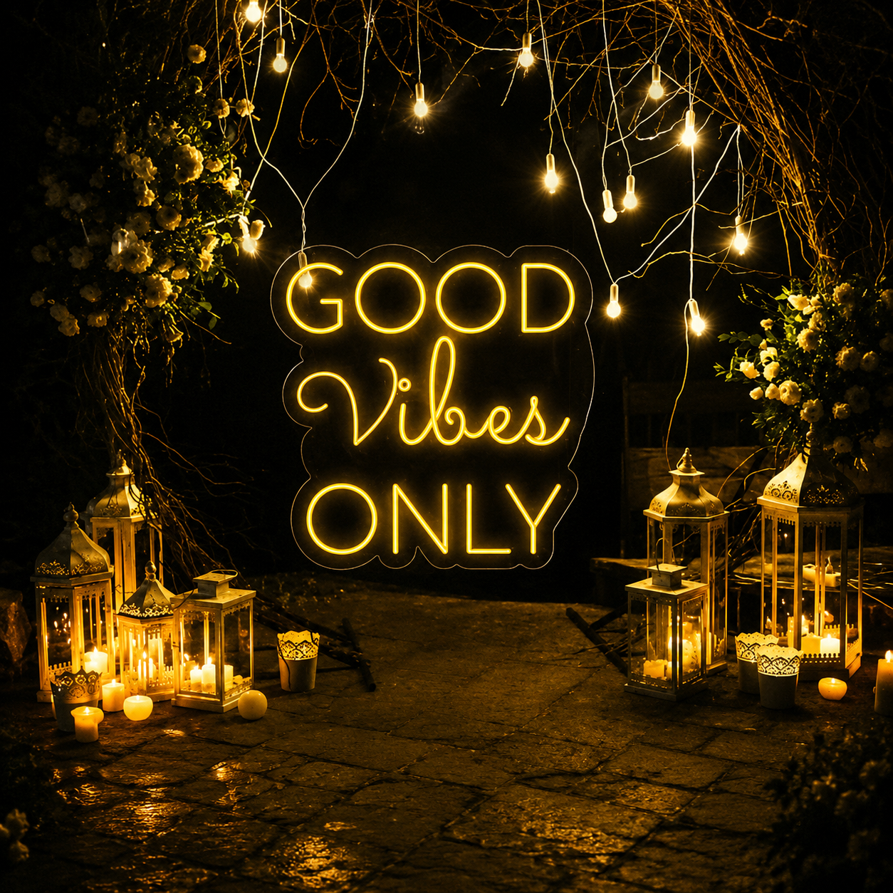 Good Vibes Lettering Bedroom Decor LED Neon Sign - 01 Original Product Image