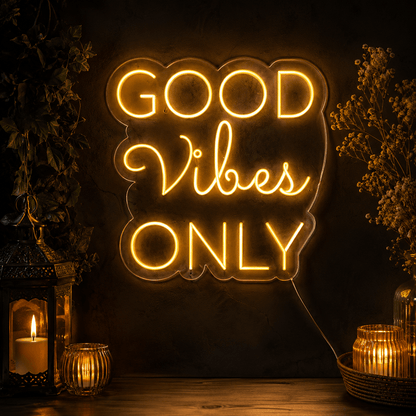 Good Vibes Lettering Bedroom Decor LED Neon Sign - Shineneon