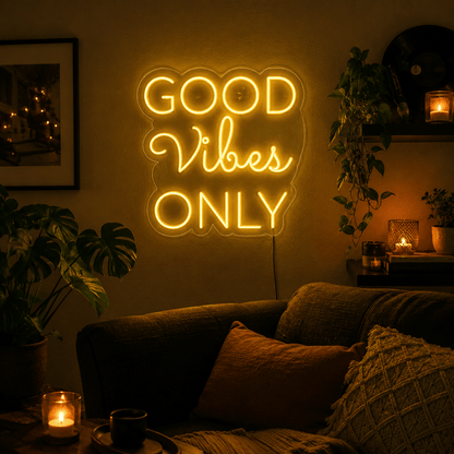 Good Vibes Lettering Bedroom Decor LED Neon Sign - Shineneon