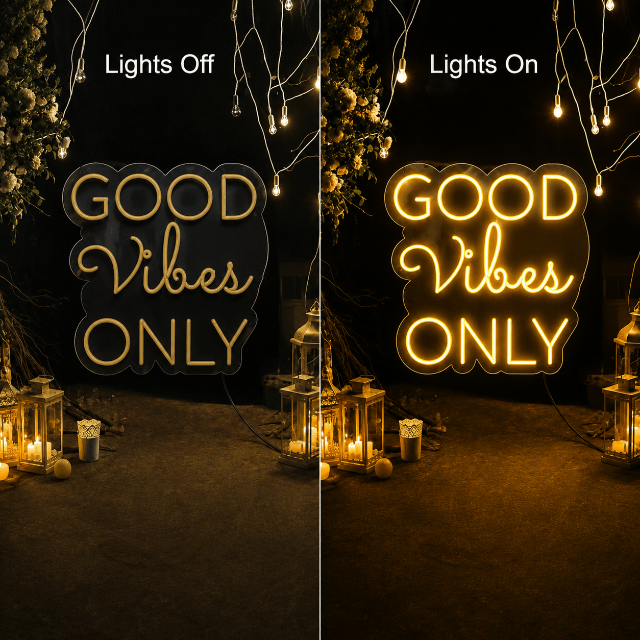 Good Vibes Lettering Bedroom Decor LED Neon Sign - Shineneon