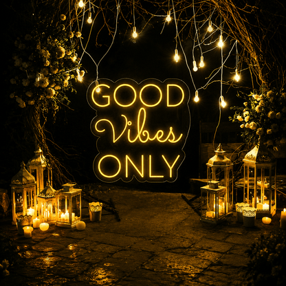 Good Vibes Lettering Bedroom Decor LED Neon Sign - Shineneon