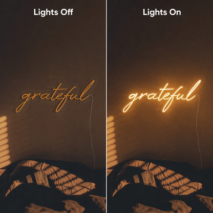 Good Vibes Lettering Home Decor LED Neon Sign - 06 Day Night Comparison