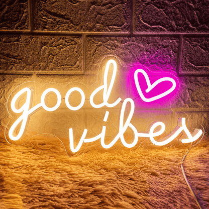 Good Vibes Minimal LED Neon Sign - Shineneon