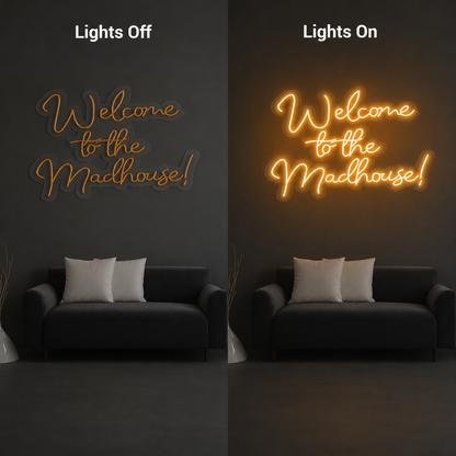Good Vibes Mounted Decor Sign LED Neon Sign - 06 Day Night Comparison