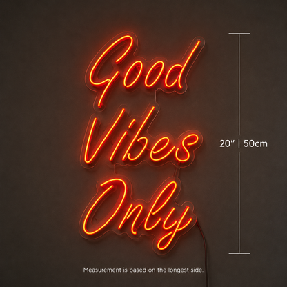 Good Vibes Mounted Wall Light LED Neon Sign - 04 Size Image