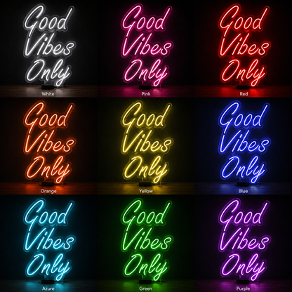Good Vibes Mounted Wall Light LED Neon Sign - 05 Color Grid
