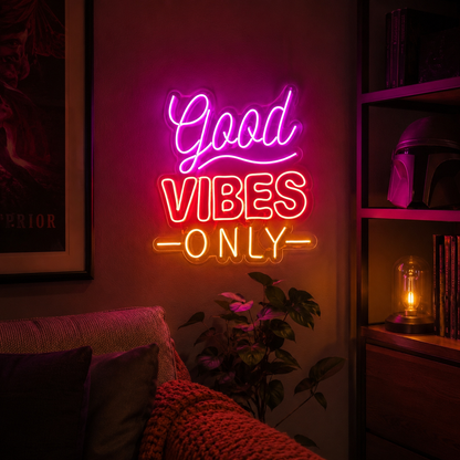 Good Vibes Only Apartment Decor LED Neon Sign - 03 Real Lifestyle Scene