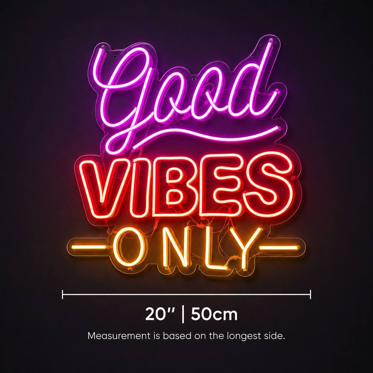 Good Vibes Only Apartment Decor LED Neon Sign - 04 Size Image