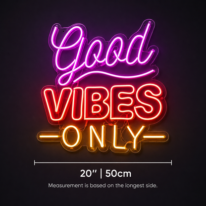 Good Vibes Only Apartment Decor LED Neon Sign - 04 Size Image