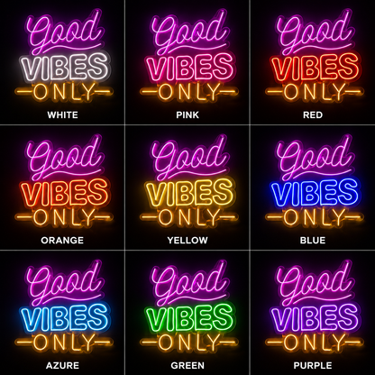 Good Vibes Only Apartment Decor LED Neon Sign - 05 Color Grid
