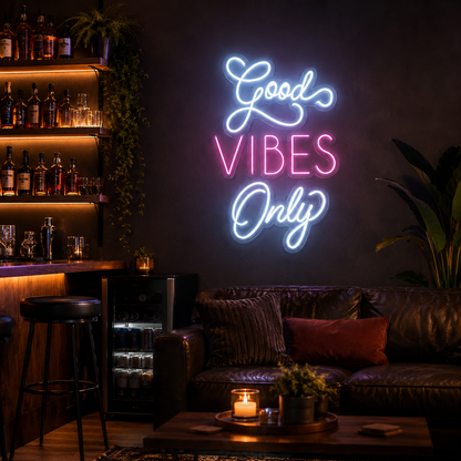 Good Vibes Only Bedroom LED Neon Sign - 03 Real Lifestyle Scene