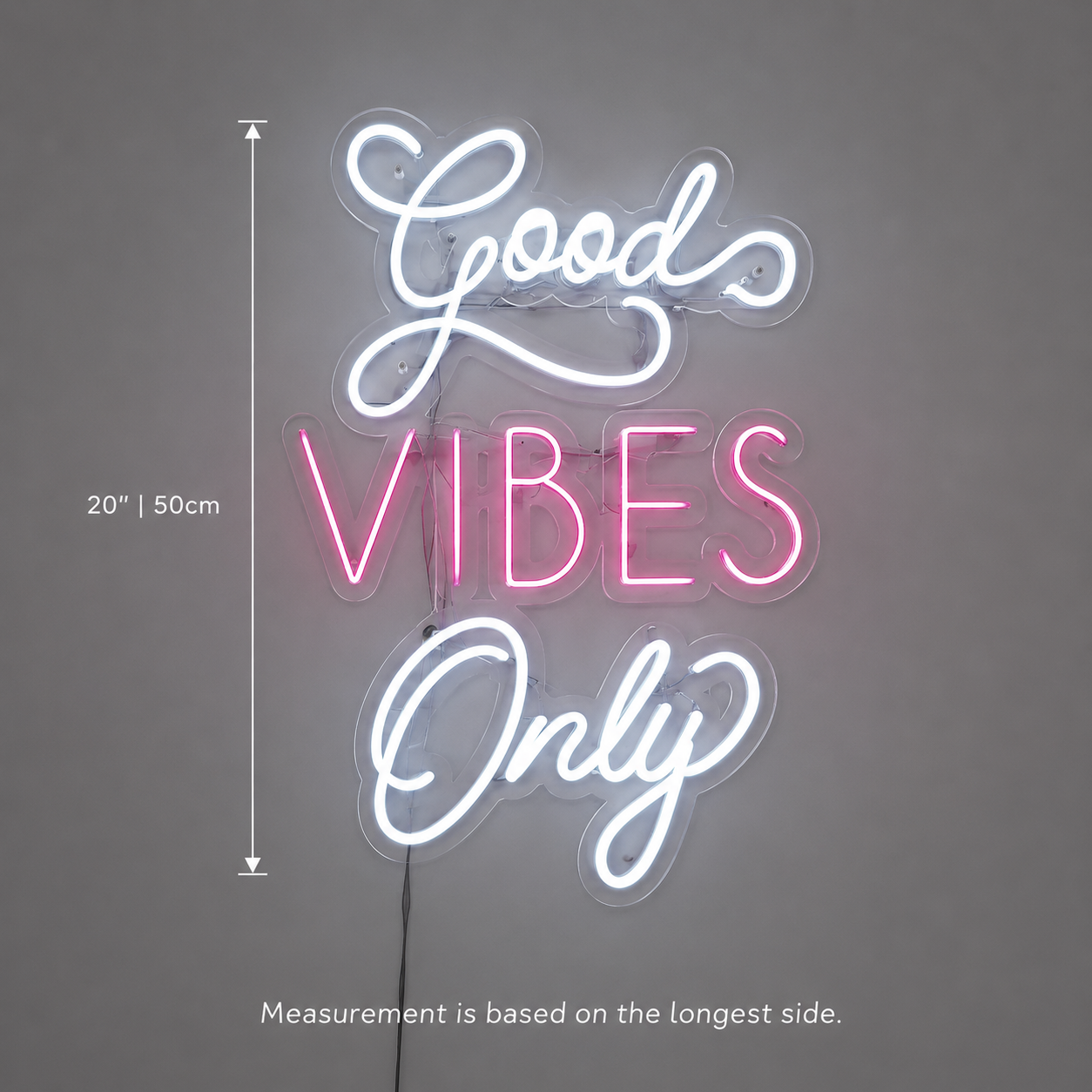 Good Vibes Only Bedroom LED Neon Sign - 04 Size Image