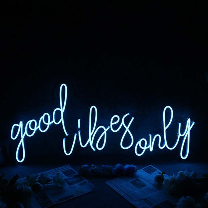 Good Vibes Only Blue Led Neon Sign - Shineneon