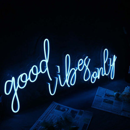 Good Vibes Only Blue Led Neon Sign - Shineneon