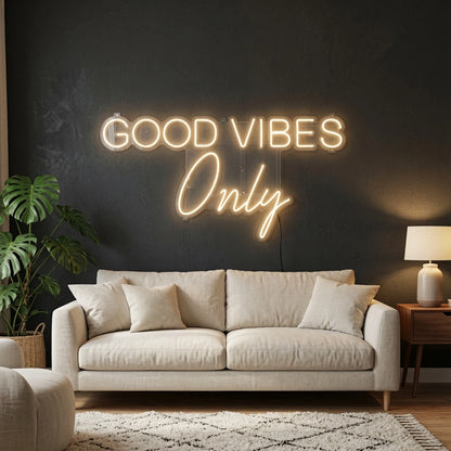 Good Vibes Only Business Wall Art LED Neon Sign - 03 Real Lifestyle Scene