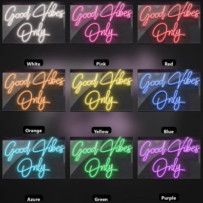 Good Vibes Only Business Wall Decor LED Neon Sign - 05 Color Grid