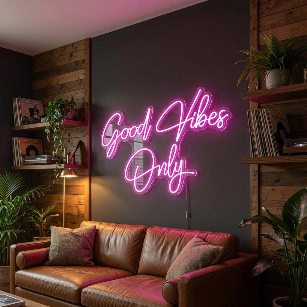 Good Vibes Only Business Wall Decor LED Neon Sign Wall Neon Sign - 03 Real Lifestyle Scene