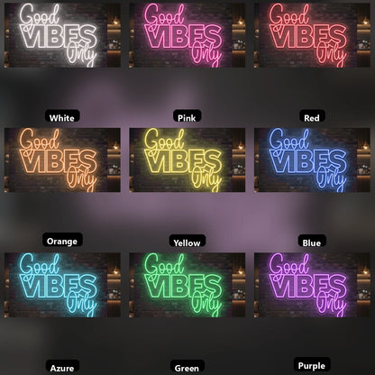 Good Vibes Only Coffee Bar Wall Art LED Neon Sign - 05 Color Grid