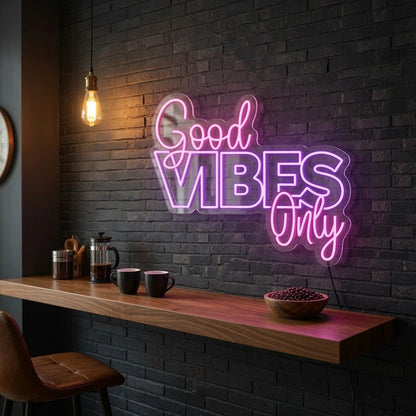 Good Vibes Only Coffee Bar Wall Art LED Neon Sign - Shineneon