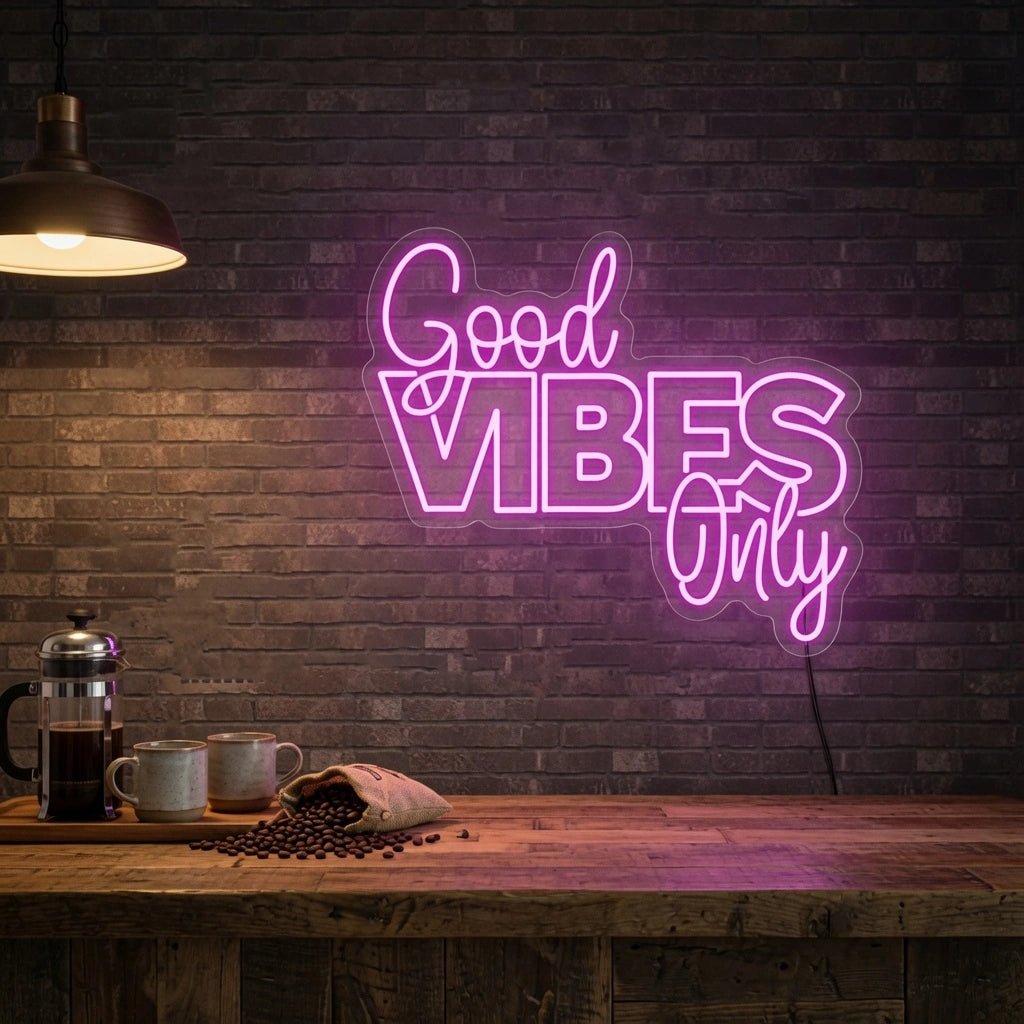 Good Vibes Only Coffee Bar Wall Art LED Neon Sign - Shineneon
