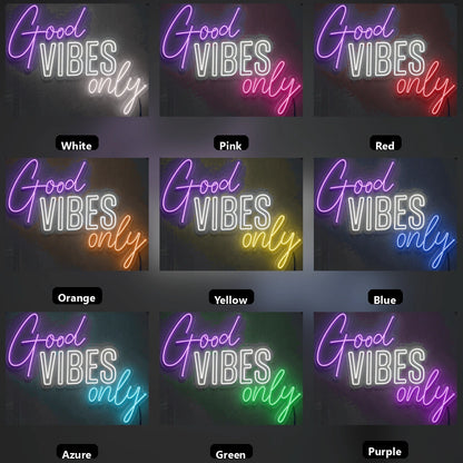 Good Vibes Only Coffee Shop Wall Decor LED Neon Sign - 05 Color Grid
