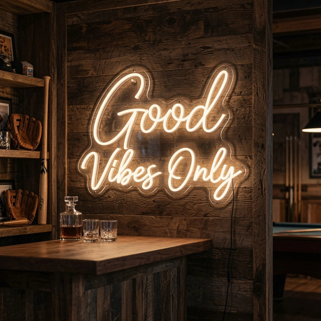 Good Vibes Only Commercial Wall Art LED Neon Sign - 03 Real Lifestyle Scene