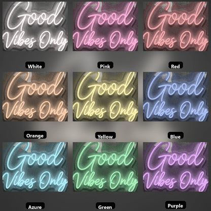 Good Vibes Only Commercial Wall Art LED Neon Sign - 05 Color Grid