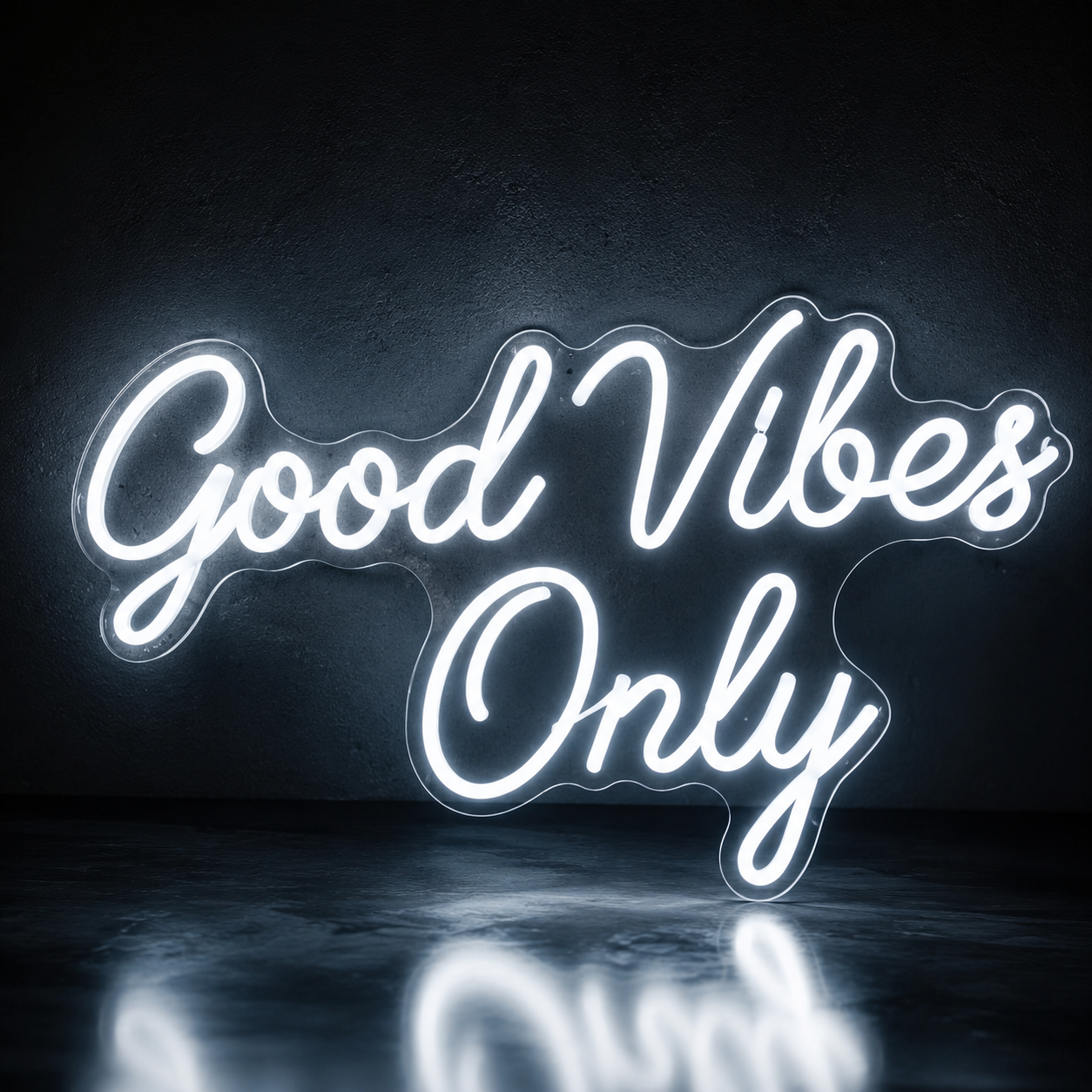 Good Vibes Only Cursive Bedroom Decor LED Neon Sign - 02 High-Converting Product Image