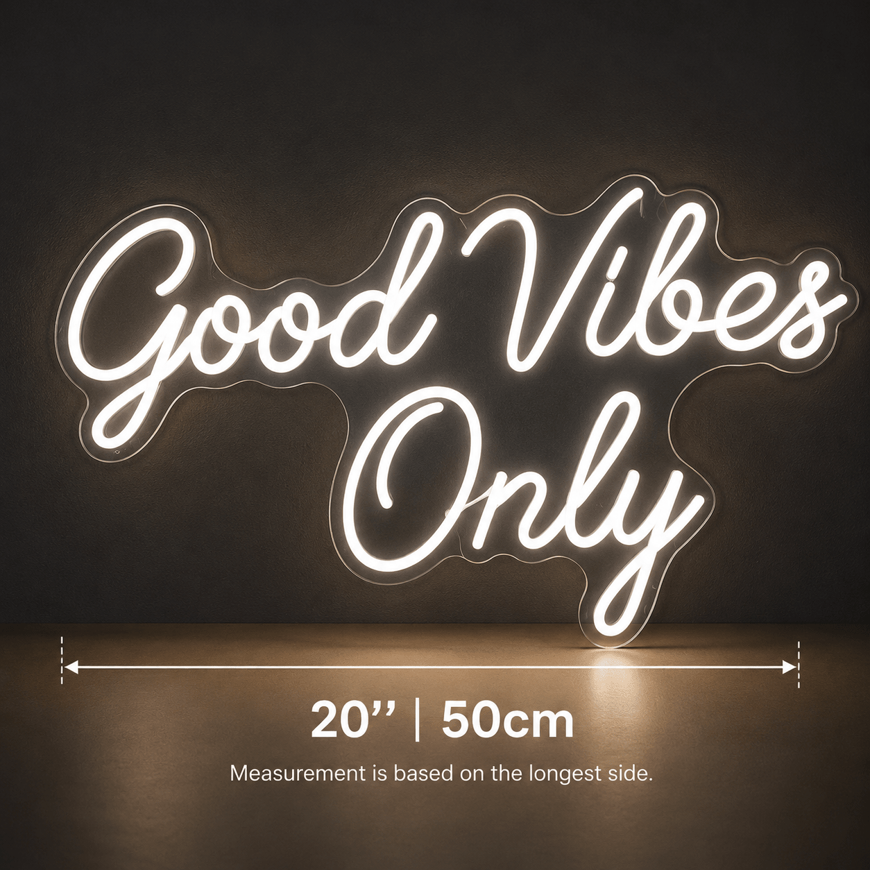 Good Vibes Only Cursive Bedroom Decor LED Neon Sign - Shineneon