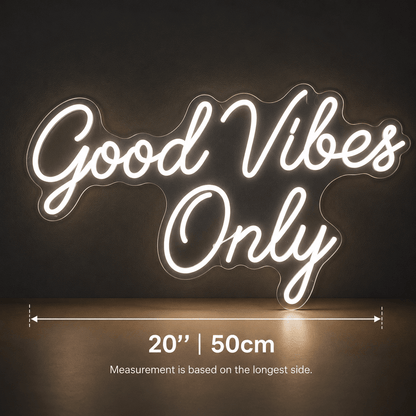 Good Vibes Only Cursive Bedroom Decor LED Neon Sign - Shineneon