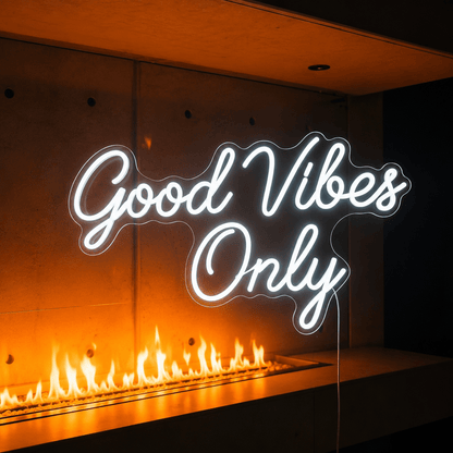 Good Vibes Only Cursive Bedroom Decor LED Neon Sign - Shineneon