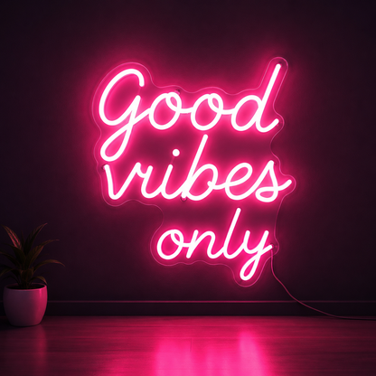 Good Vibes Only Cursive Wall Decor LED Neon Sign - 02 High-Converting Product Image