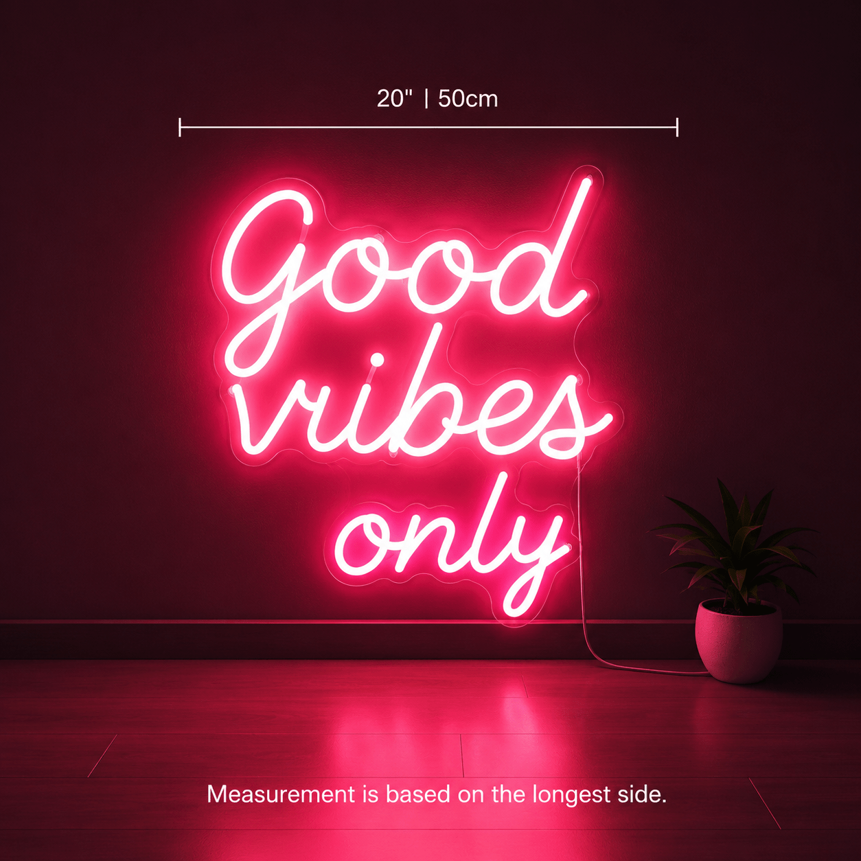 Good Vibes Only Cursive Wall Decor LED Neon Sign - Shineneon