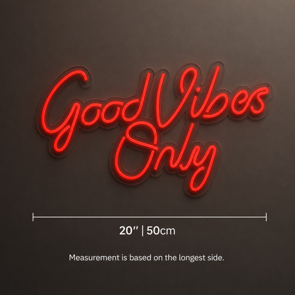 Good Vibes Only Cutout LED Neon Sign - 04 Size Image