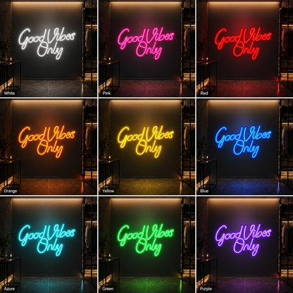 Good Vibes Only Cutout LED Neon Sign - 05 Color Grid