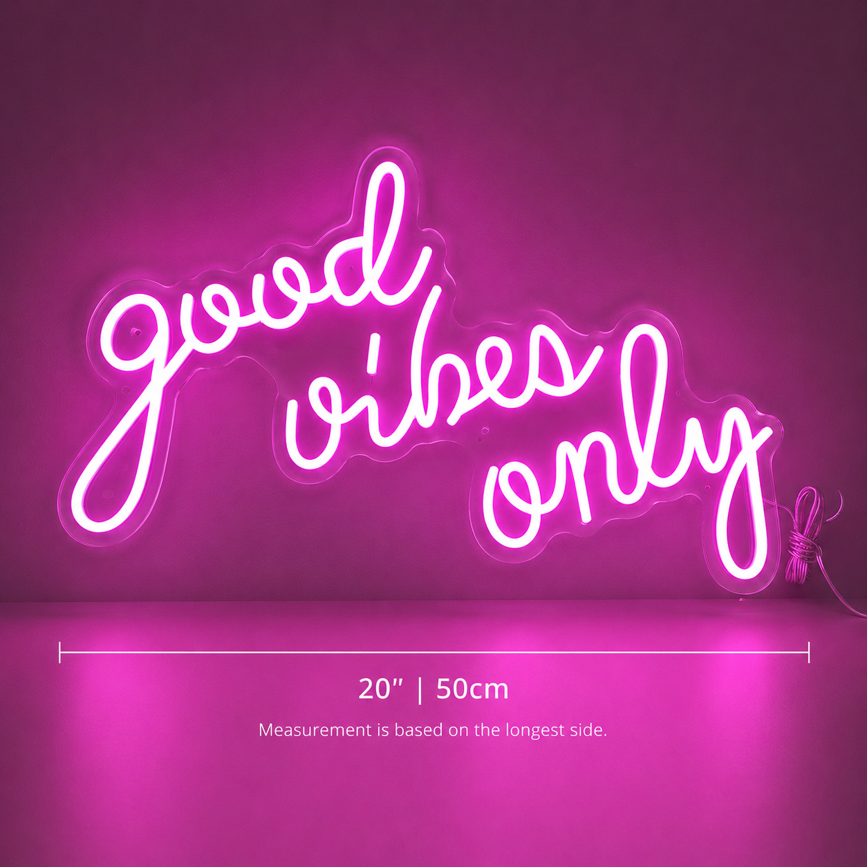 Good Vibes Only Dorm Room Decor LED Neon Sign - 04 Size Image