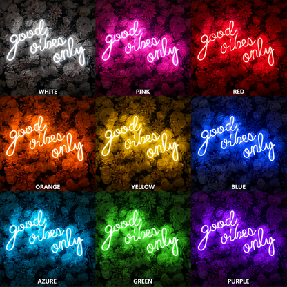 Good Vibes Only Dorm Room Decor LED Neon Sign - 05 Color Grid