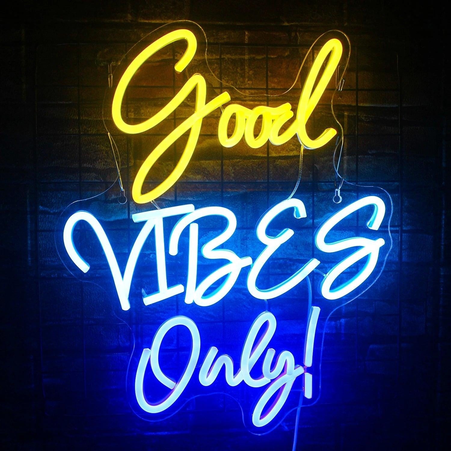 Good Vibes Only Eagle Skull Blue Orange Yellow Led Neon Sign For Punk Indoor Decor - Shineneon