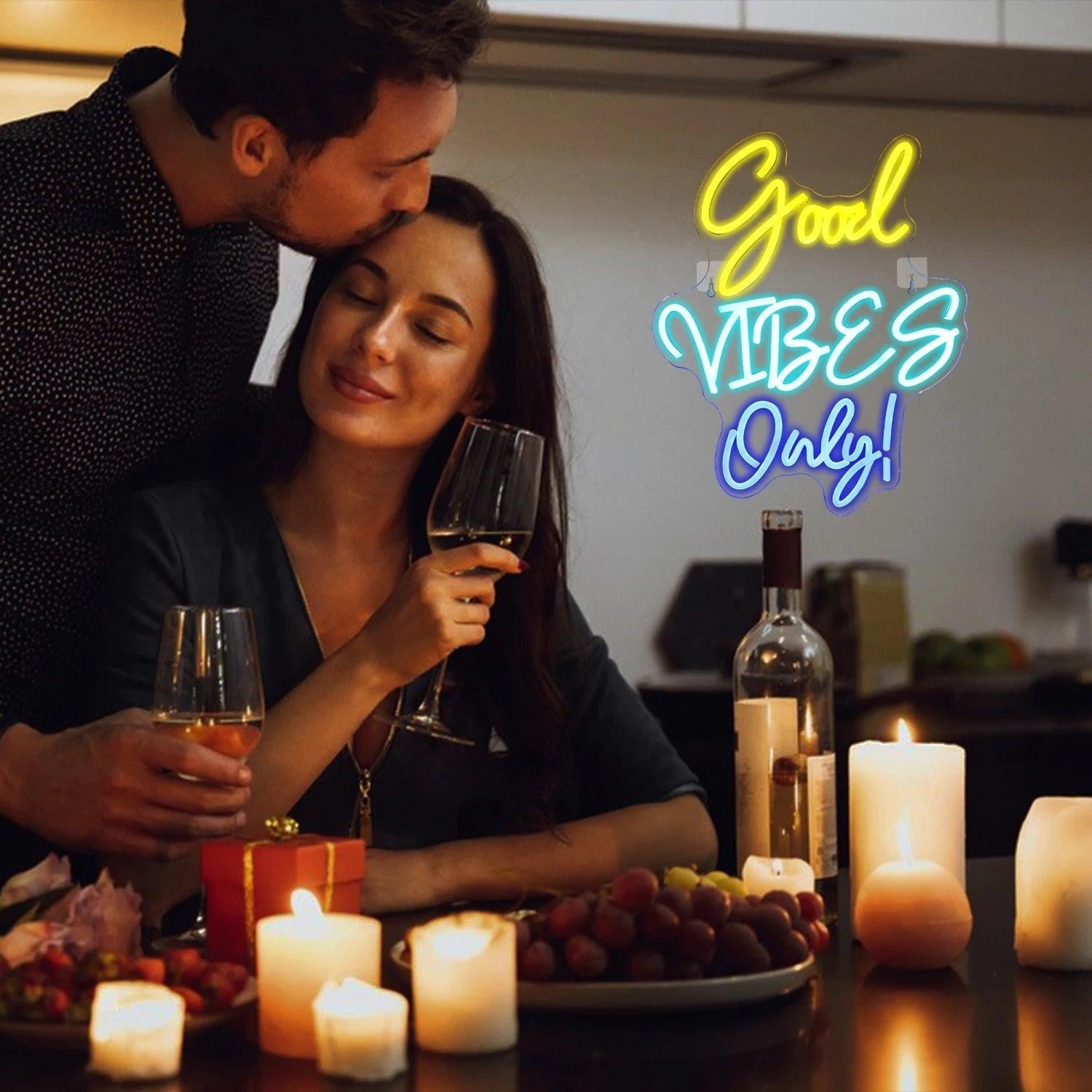 Good Vibes Only Eagle Skull Blue Orange Yellow Led Neon Sign For Punk Indoor Decor - Shineneon