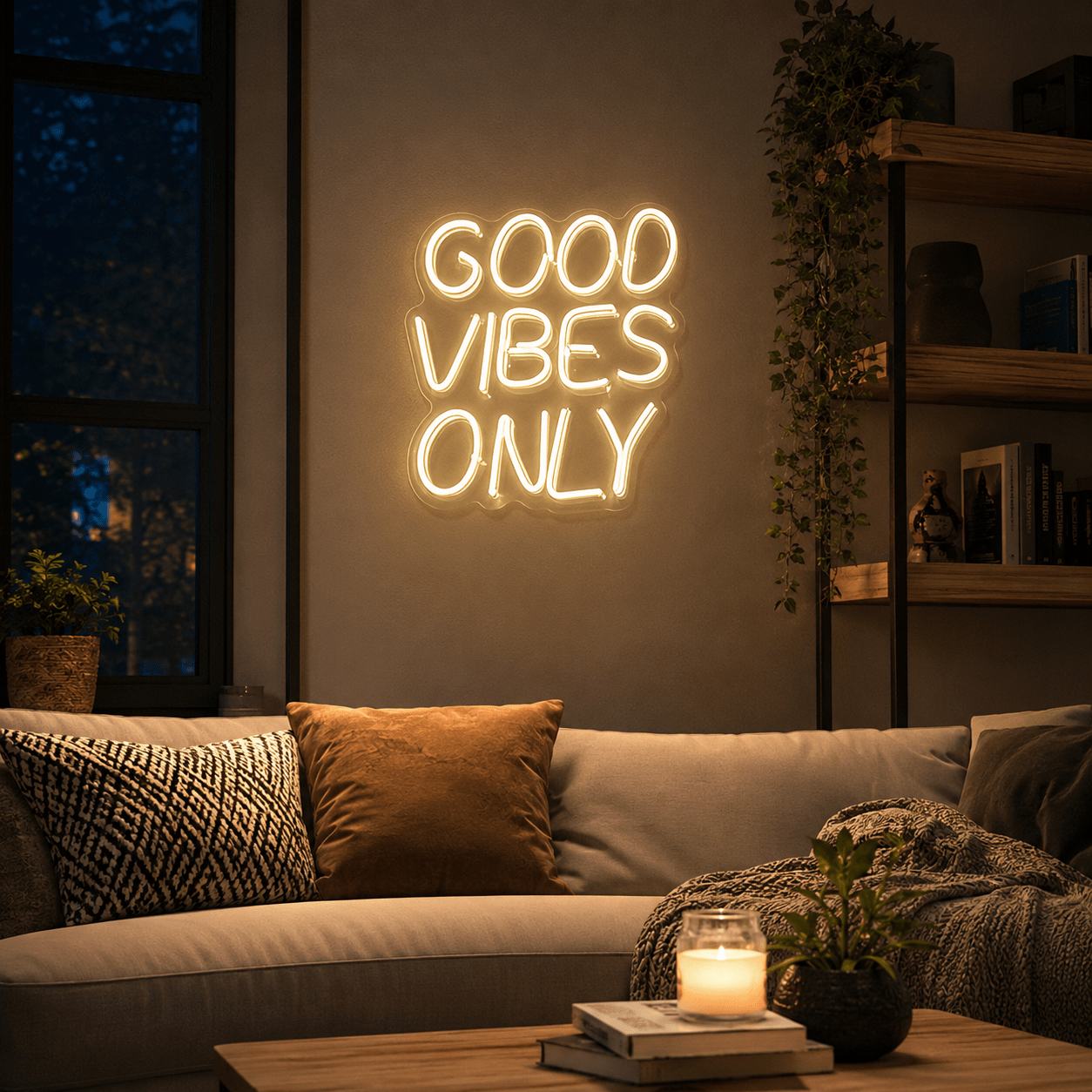 Good Vibes Only Handwritten Decor Sign LED Neon Sign - Shineneon