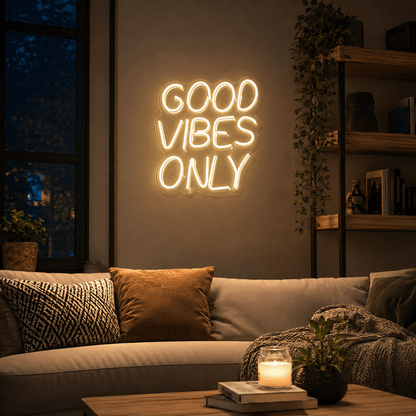 Good Vibes Only Handwritten Decor Sign LED Neon Sign - Shineneon