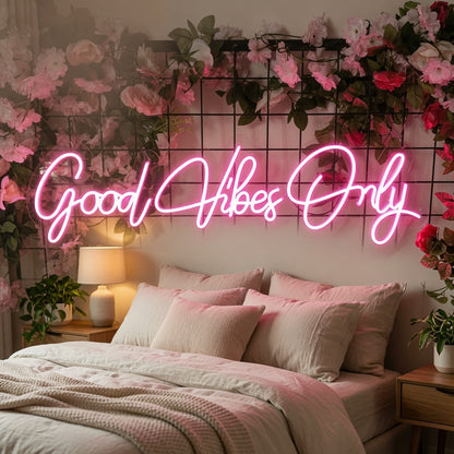 Good Vibes Only LED Neon Sign Bedroom Decor - 03 Real Lifestyle Scene