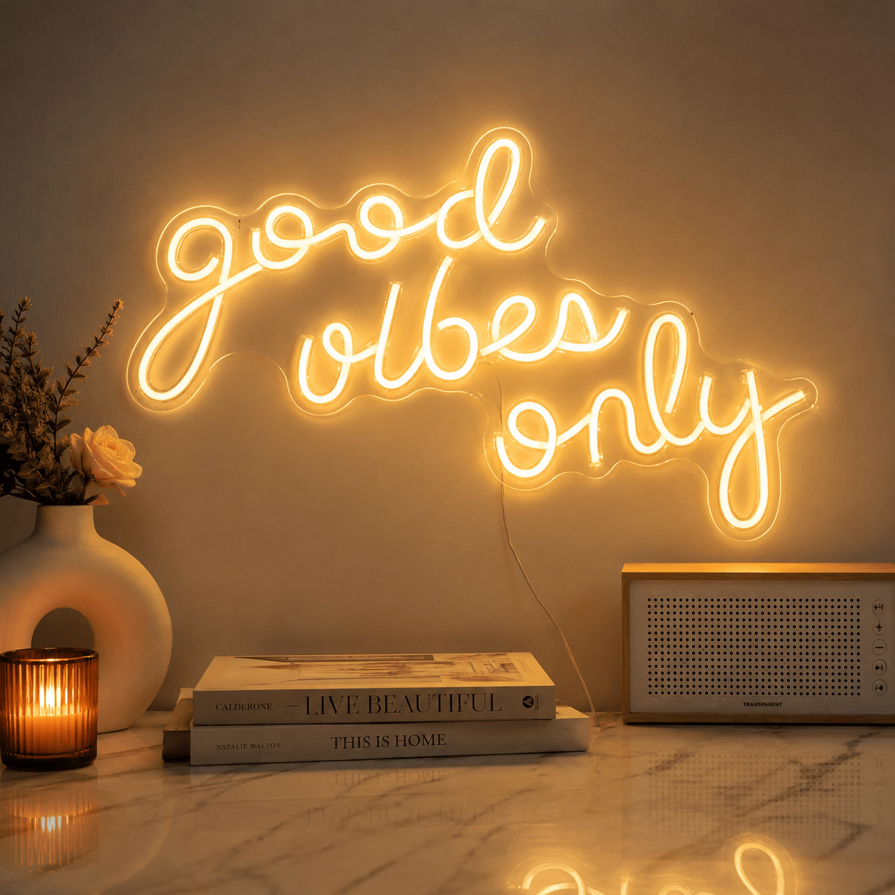 Good Vibes Only LED Neon Sign Bedroom Wall Art - Shineneon