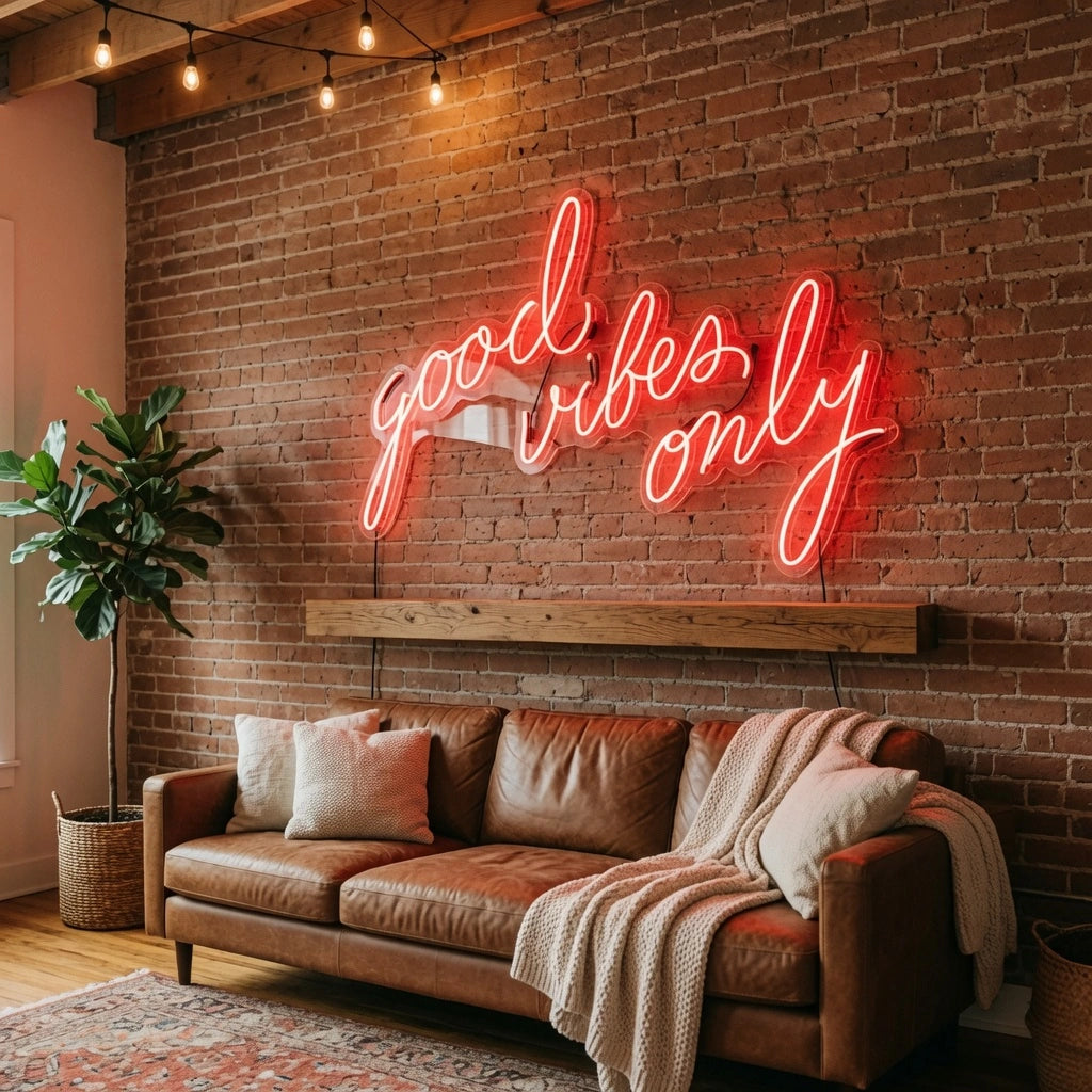 Good Vibes Only LED Neon Sign Home Art - 03 Real Lifestyle Scene