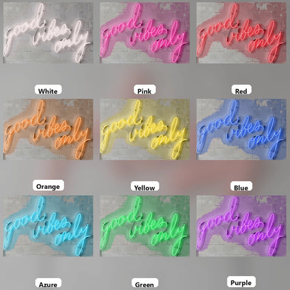 Good Vibes Only LED Neon Sign Home Art - 05 Color Grid