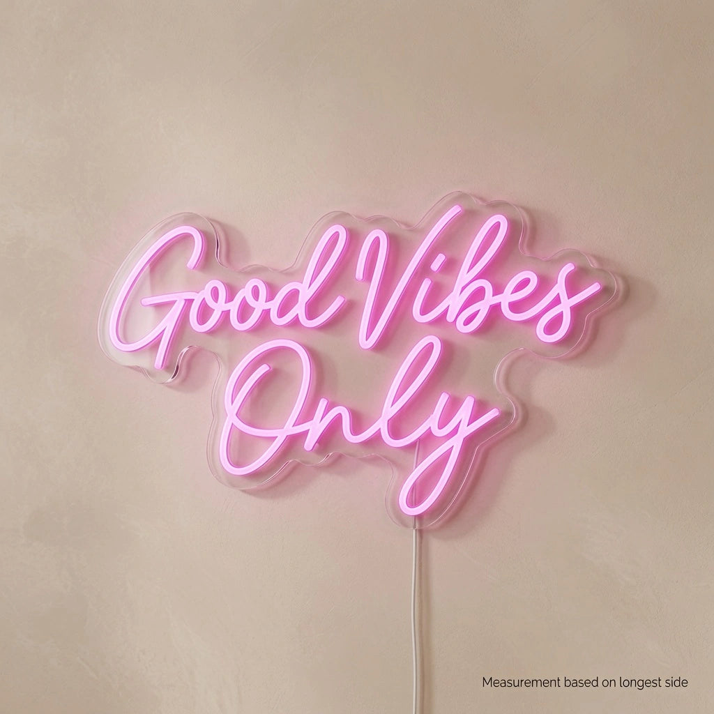 Good Vibes Only LED Neon Sign Home Decor Wall Decor - 04 Size Image